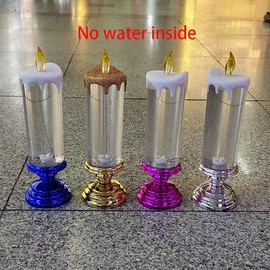 TR TOP RIVER LED Candle Glitter Color Changing, Waterproof, USB/AAA Battery Powered, Christmas/Party/Wedding Decor (Gold)