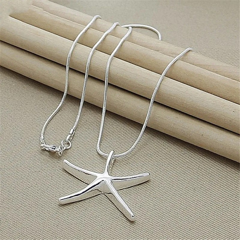 Collar Con Dije De Estrella De Mar En Plata Ley