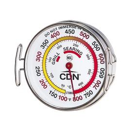 CDN Grill Surface Thermometer | NSF Certified | ProAccurate® | Temperature Zones, High Heat, Color-Coded Scale - Laboratory Glass Lens - Perfect for Grill, BBQ – GTS800X
