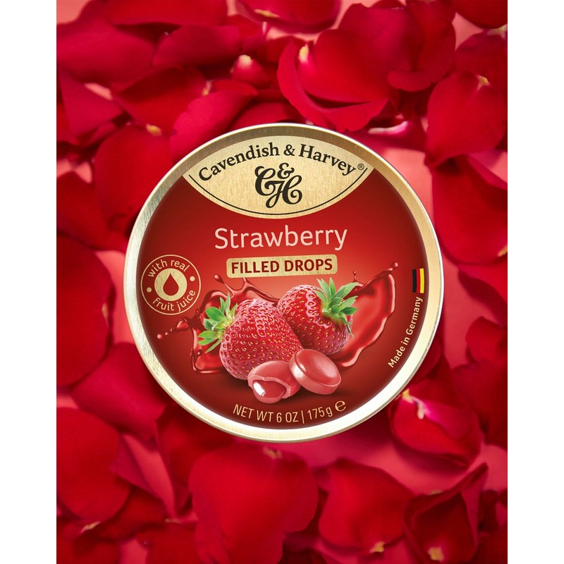 Cavendish & Harvey | Strawberry Filled Candy Drops | 6