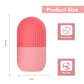CrafTreat Ice Roller for Face, Eyes & Neck – Reusable Silicone Ice Mold for De-Puffing, Skin Care & Facial Massage (Pink)