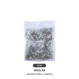 DIAO79NI Rhinestones 1440pcs SS4 Glass Nail Art Crystal AB Color Flatback Gemstones for Crafts Nails Makeup Bags and Shoes Decoration（SS4, AB Color）