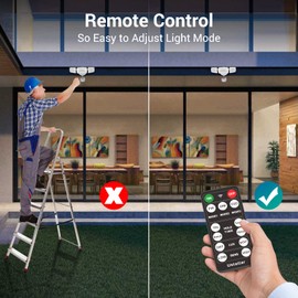 USTELLAR 2 Pack 55W LED Security Lights Motion Sensor Light with Remote Control, Outdoor LED Flood Lights Dusk to Dawn 5500LM 5000K, IP65 Waterproof, Exterior Floodlight for Garage, Yard, House, Eave