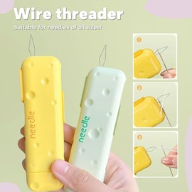 Roczential 2pcs Needle Threader Seam Ripper Exclusive 3IN1 Design Sewing Tool Kit Quilting Supplies with Needle Storage Box