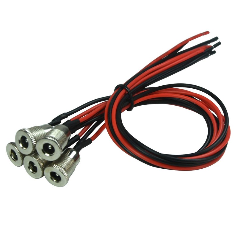 FILSHU 5.5 x 2.5 MM DC Power Jack Socket Threaded