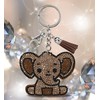 Aqua79 Elephant Keychain - Brown Sparkling Rhinestones Charm with Tassel,