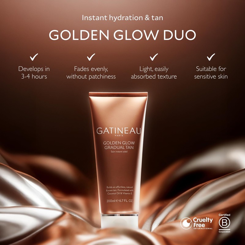 GATINEAU Golden Glow Gradual Tan 75ml & Face Serum 50ml