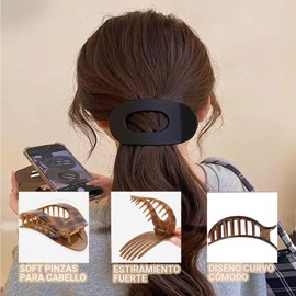 JDF3CISH 6PCS Horquillas Planas para Cabello, Pinzas para Curvas para Mujeres Cómodas, Pasadores Mujer Ideales para Peinados en Niñas y Cabello Grueso y Fino, 6 Estilos, Antideslizante