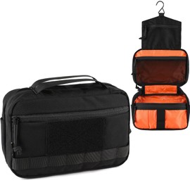 VOTAGOO GEAR Tactical Toiletry Bag Hygiene Bag EDC Military Tool Molle Pouches Small Dopp Kit Travel Shower Bag for Men, Black
