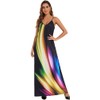 Women's Rainbow Printed Wave Cami Dresses Sleeveless V Neck Adjustable