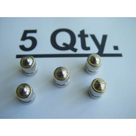 Schrader Automotive ( Schrader Bridgeport ) (5) BRASS Metal Chrome Plated Tire Wheel Air Valve Caps for Auto Car Bike Truck