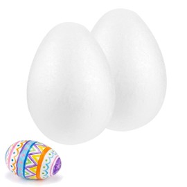 iplusmile 4Pcs Foam Eggs, 8 Inch White Craft Polystyrene Eggs - Smooth Surface for DIY Painting, School Projects & Handmade Making, Ideal for Spring Easter Holiday Crafts
