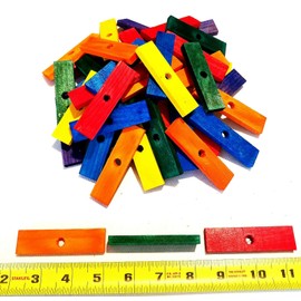 Wooden Color 50 Blocks 3" Long for Parrot Bird Toy Cage Toys Medium Size Fantastic to chew