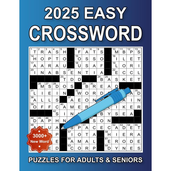 2025 Easy Crossword Puzzles For Adults and Seniors: A Relaxing