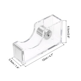PATIKIL Tape Dispenser, Tape Dispenser Desk Cute Tape Desk Dispenser Holder Weighted Transparent Acrylic Weighted Heavy for Tape Office Desktop, Silver