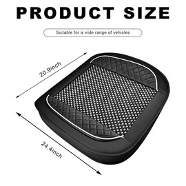 ZNDAW Car Seat Cover, Leather Vehicle Front Bottom Seat Cushion Cover with Storage Pocket, Anti-Slip Bottom Seats Protector Luxury Interior Decor for Most Car Trucks SUVs (Knitting, Black+White)