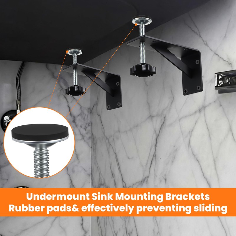 Afcabakila 4 PCS Undermount Sink Support, Heavy Duty Under Mount