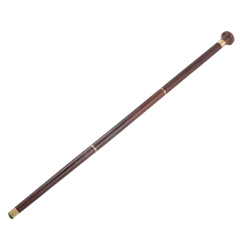 Elderly Wenge Walking Stick Elegant Ergonomic Detachable Round Grip Walking