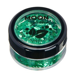 Moon Glitter Biodegradable Eco Glitter - 100% Cosmetic Organic Glitter for Face, Body, Nails, Hair and Lips - 3g - Green