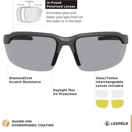 Leupold Tracer Performance Eyewear with Black Frames and Shadow Gray Lenses