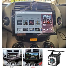 Camecho Android 13 Apple Carplay For 2006-2012 Toyota RAV4 9'' Car Stereo Radio GPS +CAM