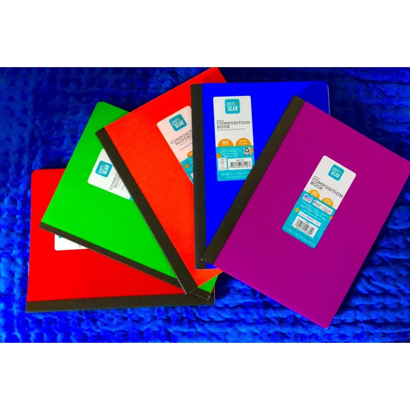 pen+gear composition book 80 Sheets Durable POLY Cover, WIDE RULED,