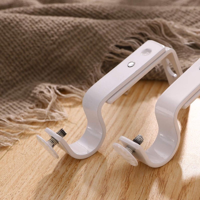 OUNONA 2pcs Curtain Rod Bracket Metal Window Curtain Ceiling Hanging