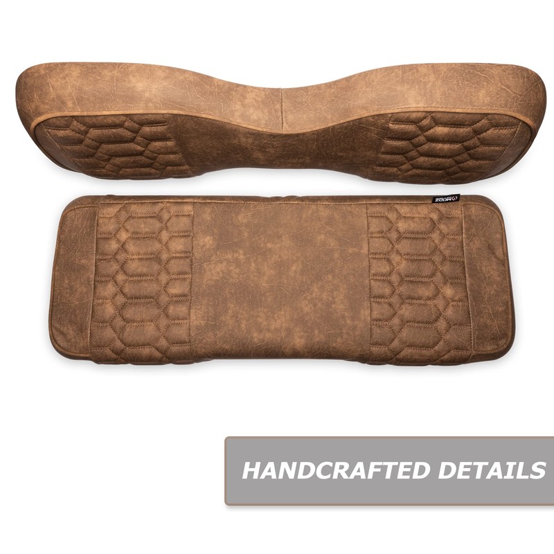 MODZ® RC Custom Golf Cart Rear Seat Covers - Brown