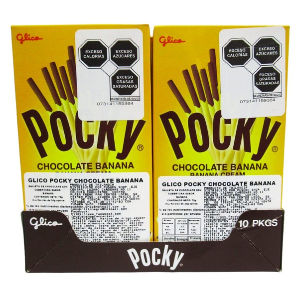 Pack 10 piezas Glico Pocky Chocolate Banana