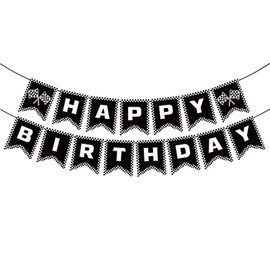 GOTPASS Race Car Happy Birthday Banner Checkered Birthday Banner Racing Themed Birthday Party Decorations Let't Go Racing Checkered Party Supplies