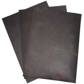 HAPPER STUDIO Cowhide Leather Thickness 1.6 mm Pull Up Crazy Horse Waxed Leather Sheets for Crafts (3, Brown Coffee, A4 (210 x 297 mm)
