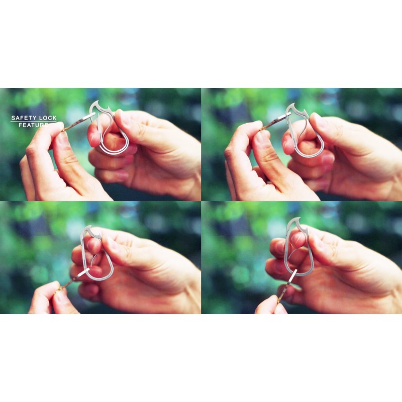 Bico Keyklipzサーフビコ キークリップ メンズTEAR DROP「ティアドロップ」チタンカラビナキーチェーン[KR25A-ST]カラー:ストーン仕上げ?グレー