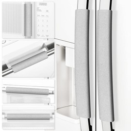 ELCOOR Refrigerator Handle Covers, Set of 6, Trimmable, Washable, Appliance Handle Covers, Fridge Door Handle Protector, Get Rid of Dirty Handprints. Timesaver, Kitchen Decor Accessories(Light Grey)