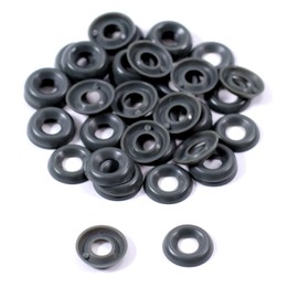 Colored Nylon Finishing Washers - (Gunmetal Gray) - (50 Pack) - (0.530 Inch Diameter) Round Top - for KYDEX Holsters, Auto Trim, Art Projects, Home Improvement