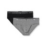 Emporio Armani Men's Briefs (Pack of 2), Medium Melange Grey/Black
