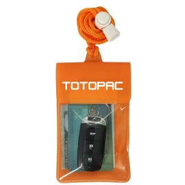 TOTOPAC Waterproof Car Key FOB Pouch Submersible Dry Bag Holder for ID Credit Cards Cash Keys Case Swim Surf Floating Wallet, Orange