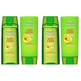 Garnier Fructis Sleek & Shine 2 Shampoo + 2 Acondicionador 3 Oz Tamaño Personal de Viaje