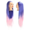 Mannequin Head Blue Pink Gradient Color High Temperature Synthetic Hair