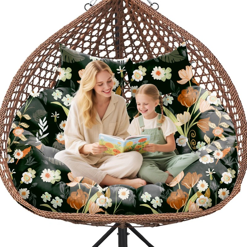Uthem Double Egg Chair Cushion Replacement Waterproof for Outdoor Patio