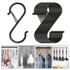 WUWWUT 10 Pcs S Hooks for Hanging Black S Shaped