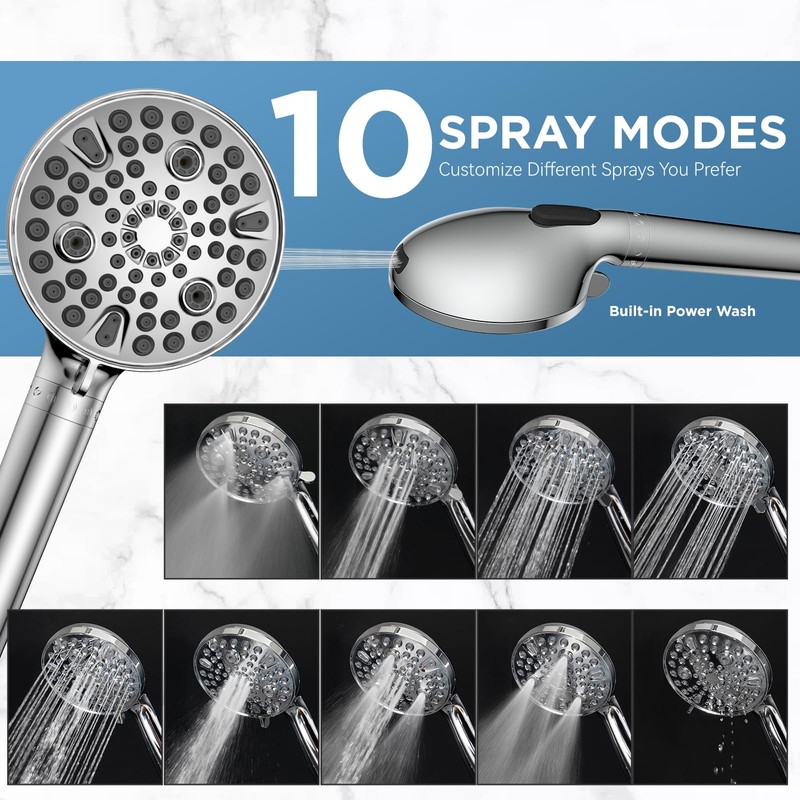 MakeFit Dual Filtered Rain Shower Head Combo, Handheld Shower Head