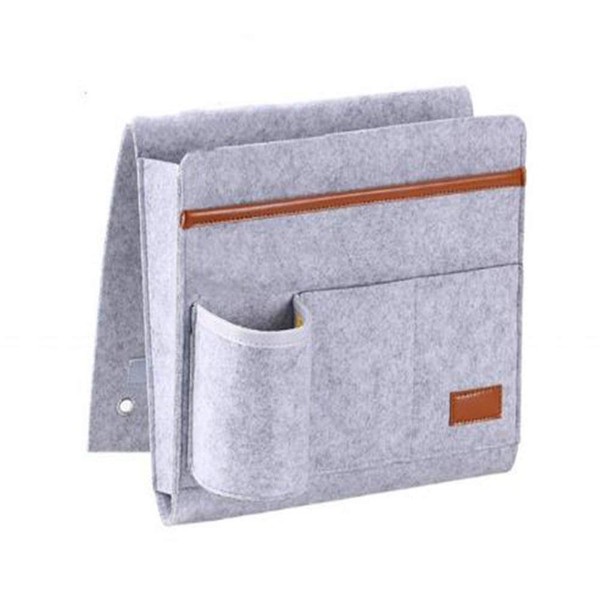 Copiel Sofa Armrest Bag Caddy, Non-Slip Storage Bag with Bottle Holder, Sofa Bed Shelf Newspaper Rack for Baby Bedroom Dormitory (Grey)