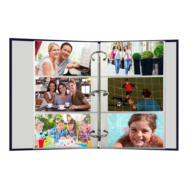 3-Ring Photo Album 204 Pockets Hold 4x6 Photos, Navy Blue