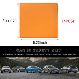 Ziciner 4PCS Car Registration and Insurance Holder, 5.2"× 4.7" Leather Auto Glove Box Organizer with Closure, Essential Car Document Holder for Card, Driver License (Orange)