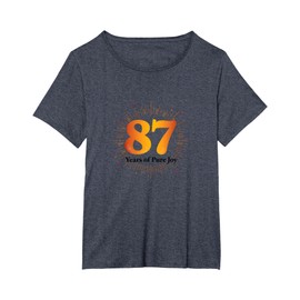 87 Years of Pure Joy Birthday Gift Celebration T-Shirt, Women's Plus, Heather Blue