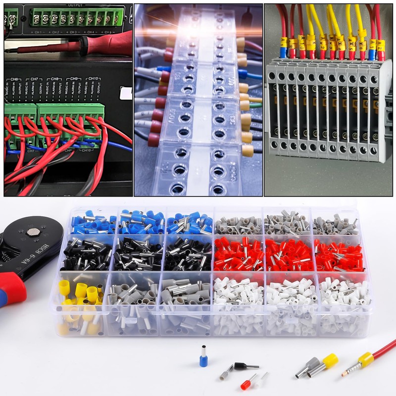 XHF 2100 PCS AWG 22/0.4mm²- AWG 10/6.0mm² Wire Ferrules Kit