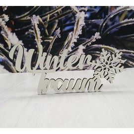 Melis Decorative Lettering Winter Dream - Winter Decoration Wooden Christmas Decoration in White - 20 cm