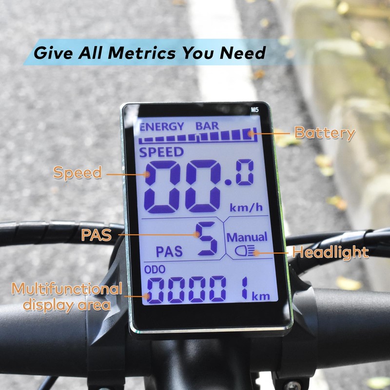 Mcezdy Ebike Display, UART No. 2 Protocol, 24V-60V Aluminum Alloy