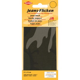 Kleiber 17cm x 15cm Iron On Denim Jeans Repair Patch-Cut to Size Required-Camouflage