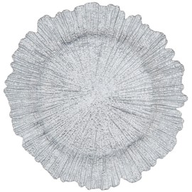 Charger Plate Large 13.5” Decorative Glass Service Plate for Home Or Professional Fine Dining -For Upscale Catering Events, Dinner Parties, Weddings